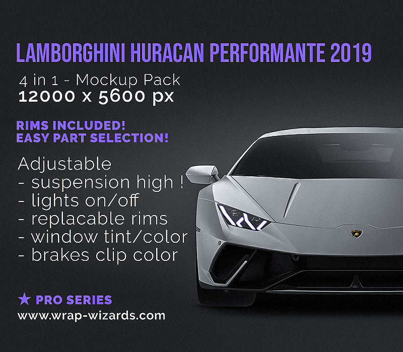 Download Lamborghini Huracan Performante LP 640-4 2019 all sides Car Mockup Tem - Wrap-Wizards.com ...