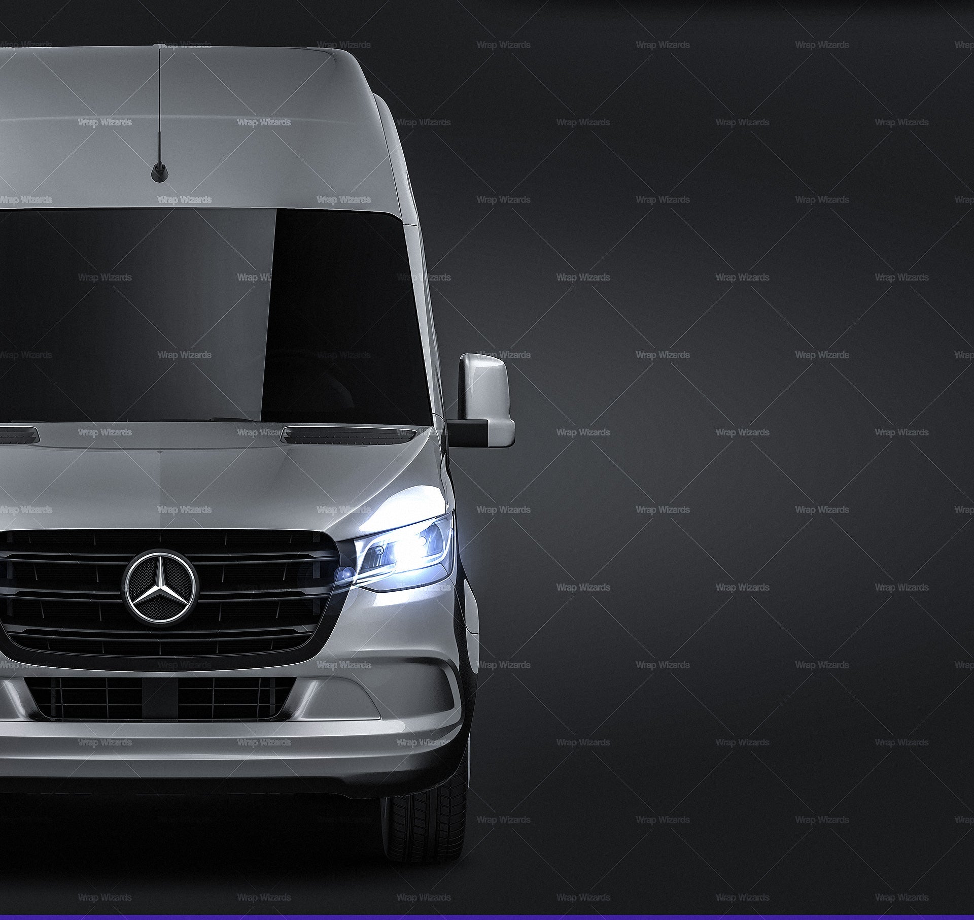 Download Mercedes Benz Sprinter Long High Roof L3h3 2019 Glossy Finish All Si Wrap Wizards Com Premium Car Mockups Templates