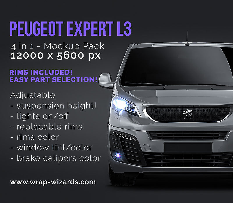 Peugeot Expert L2 panel van 2016-2022 glossy finish - all sides Car Mo