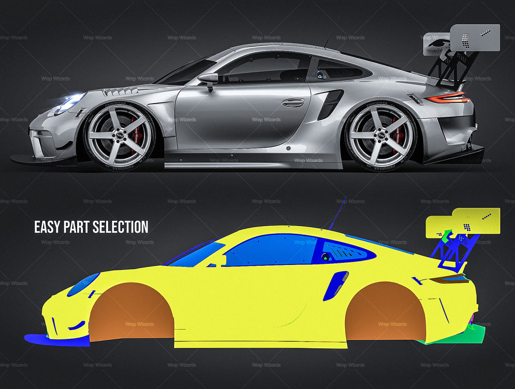 Download Porsche 911 GT3R 2019 - all sides Car Mockup Template.psd - Wrap-Wizards.com - Premium Car ...