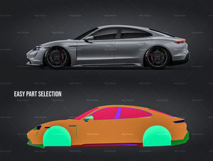 Download Porsche Taycan 2020 Satin Matt Finish All Sides Car Mockup Template Wrap Wizards Com Premium Car Mockups Templates