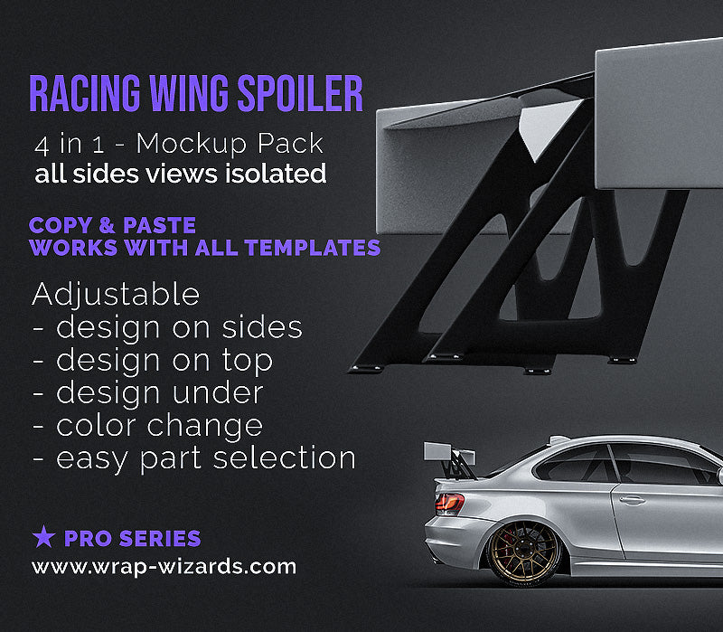 Download Racing Wing Spoiler All Sides Mockup Template Psd Wrap Wizards Com Premium Car Mockups Templates