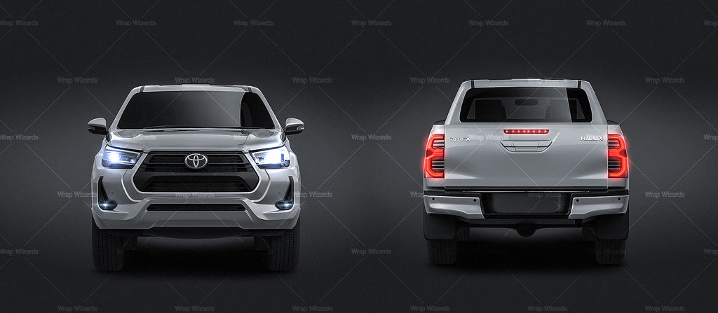 Download Toyota Hilux Double Cab 2020 all sides Car Mockup Template.psd - Wrap-Wizards.com - Premium Car ...