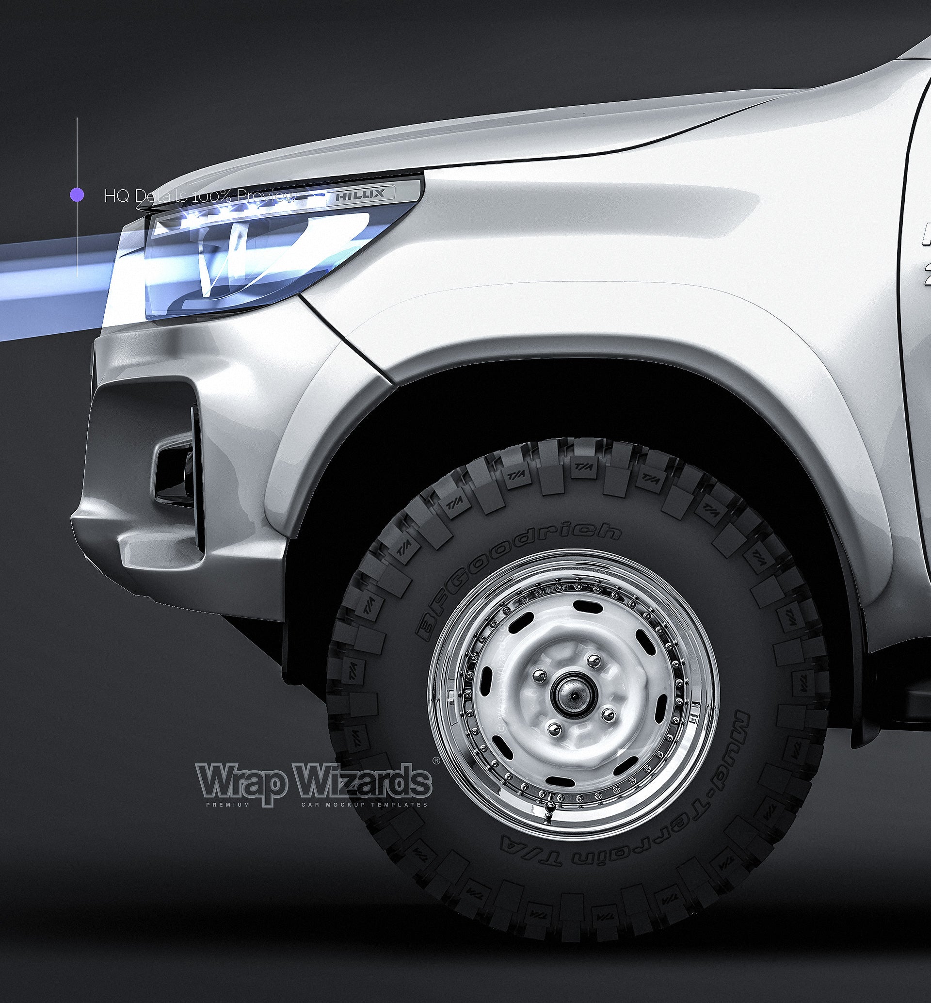 Download Toyota Hilux Revo Rocco 2018 all sides Car Mockup Template ...