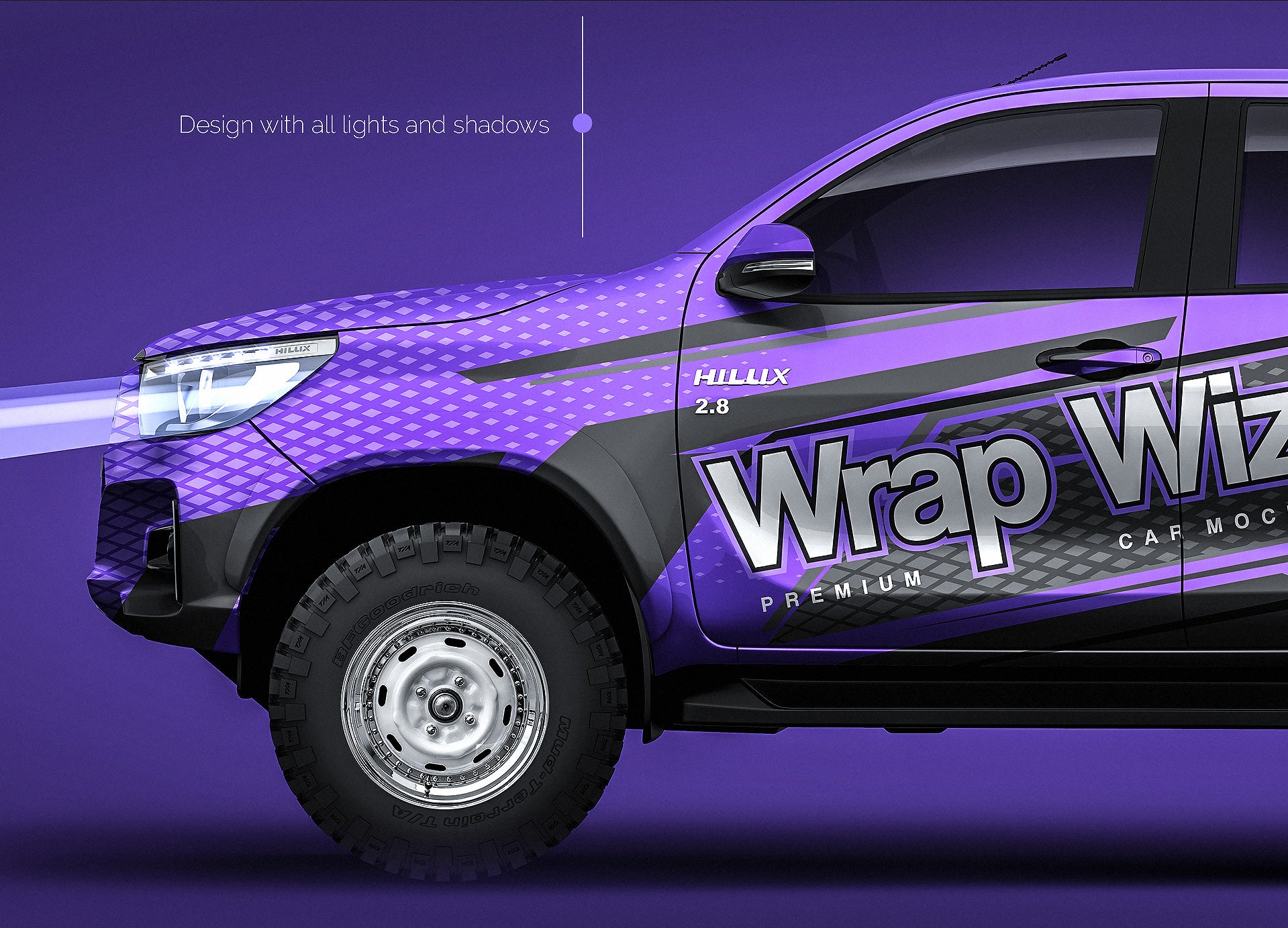 Download Toyota Hilux Revo Rocco 2018 all sides Car Mockup Template.psd - Wrap-Wizards.com - Premium Car ...