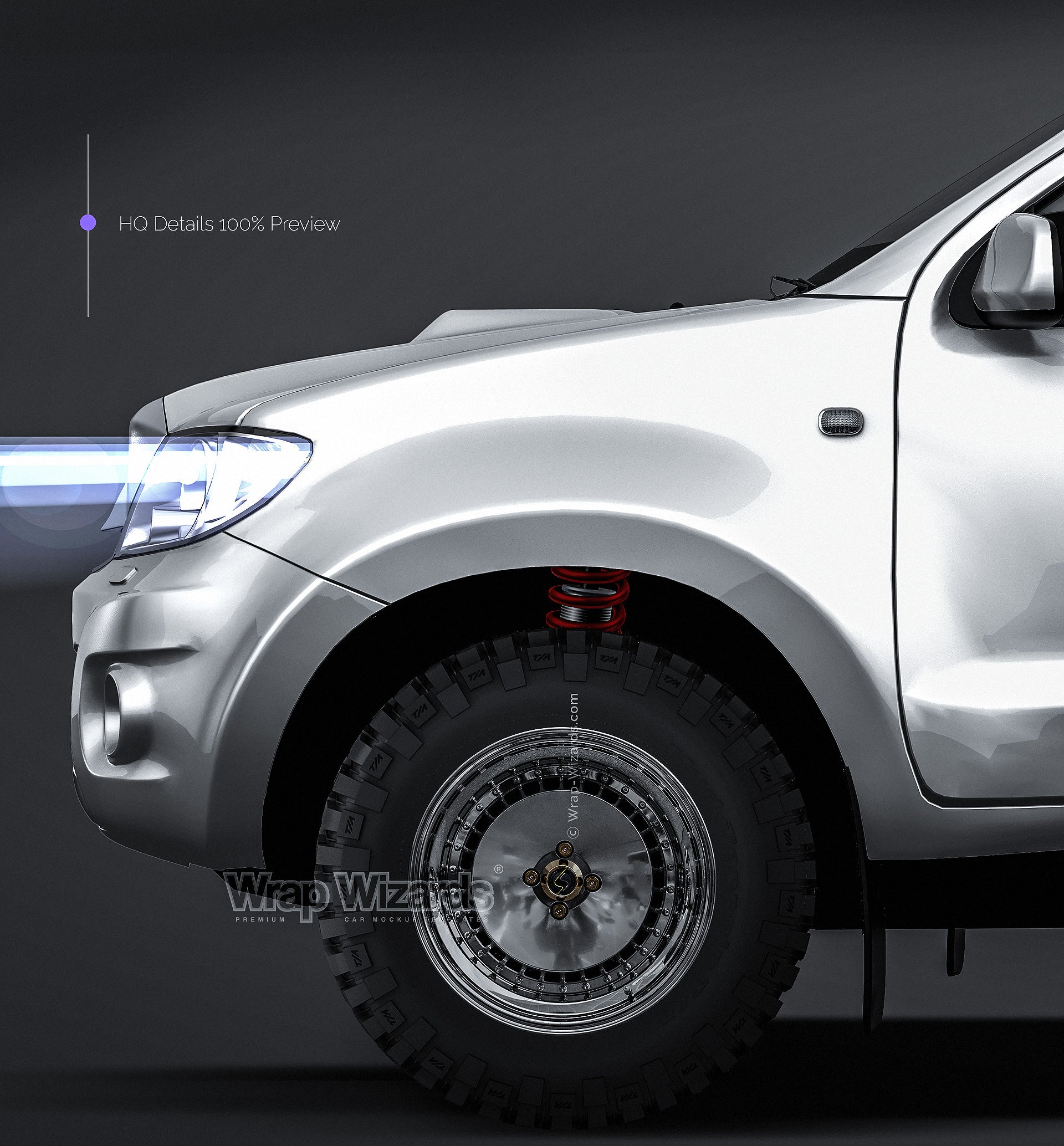 Download Toyota Hilux Single Cab 2009 glossy finish - all sides Car Mockup Temp - Wrap-Wizards.com ...