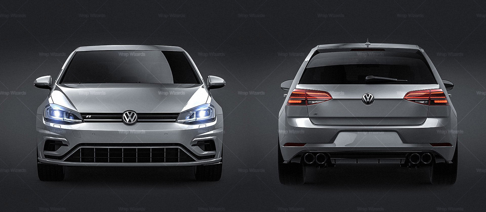 Download Volkswagen Golf R 2018 - all sides Car Mockup Template.psd - Wrap-Wizards.com - Premium Car ...