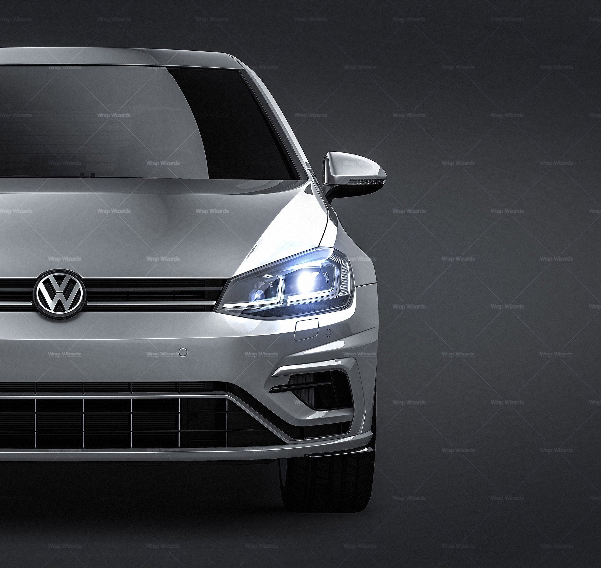 Download Volkswagen Golf R 2018 - all sides Car Mockup Template.psd ...