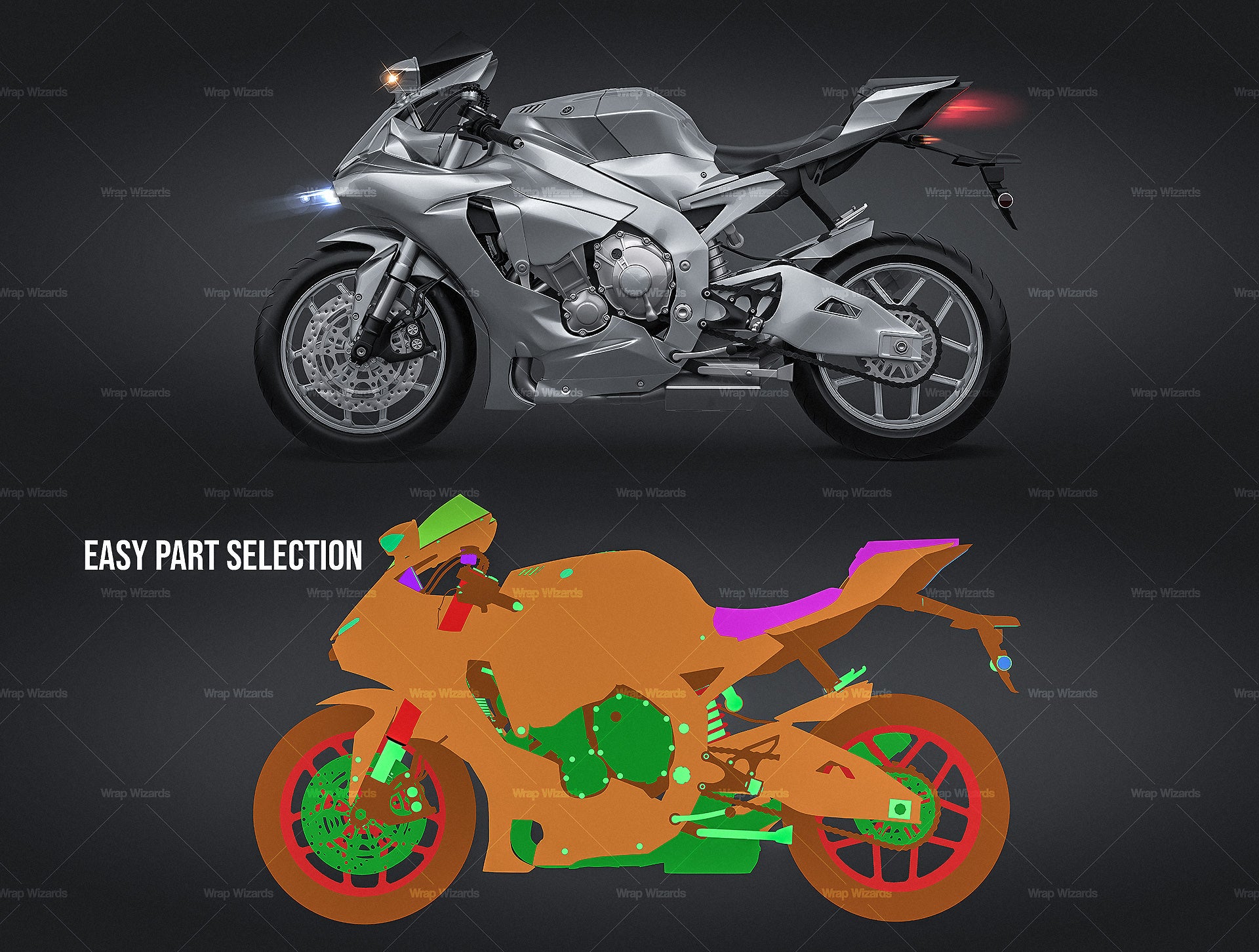 Download Yamaha R1 2015 Glossy Finish All Sides Motorcycle Mockup Template Ps Wrap Wizards Com Premium Car Mockups Templates