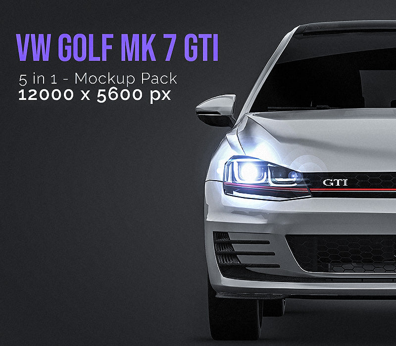 Download Volkswagen Golf MK7 GTI all sides Mockup Template .psd ...