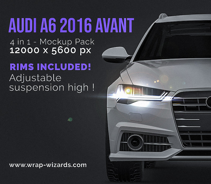 Download AUDI A6 AVANT 2016 all sides Car Mockup Template.psd ...