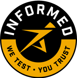 Logo with 'Informed' and 'We Test - You Trust' in black and gold.