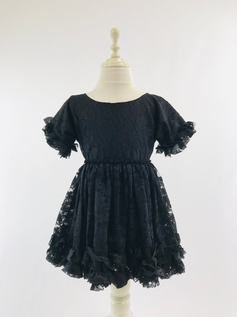 frilly black dress