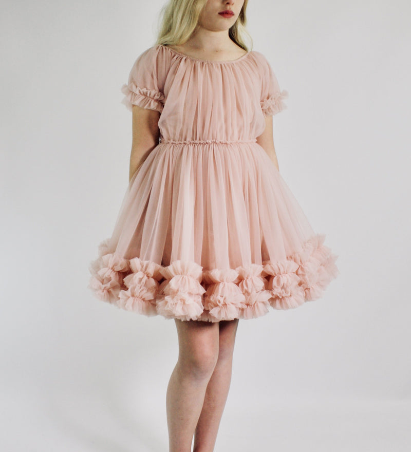 pink frilly dress