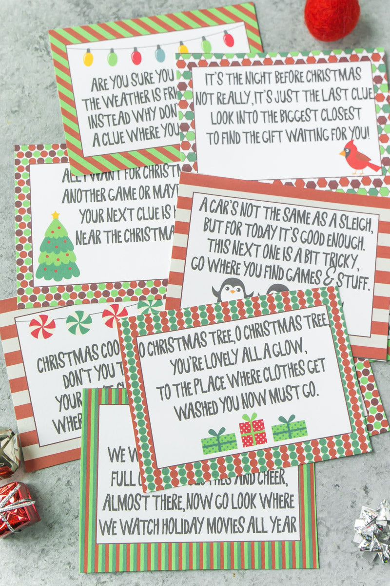 Christmas Scavenger Hunt Riddles (42 clues) – Play Party Plan