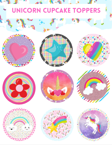 Unicorn Cupcake Toppers – Play Party Plan