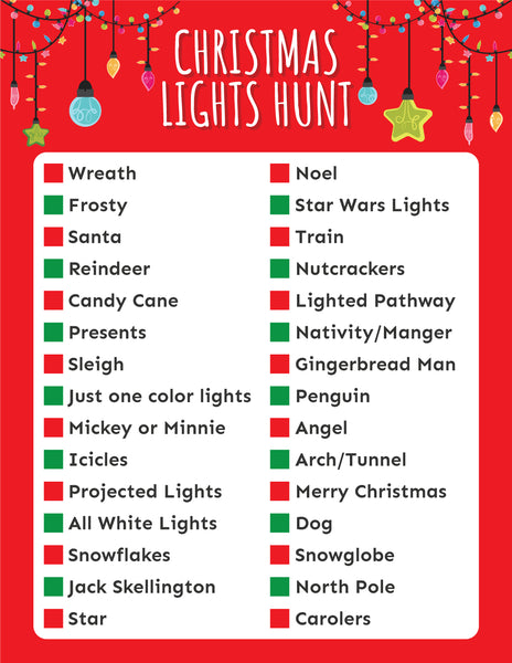 Christmas Lights Scavenger Hunt – Play Party Plan