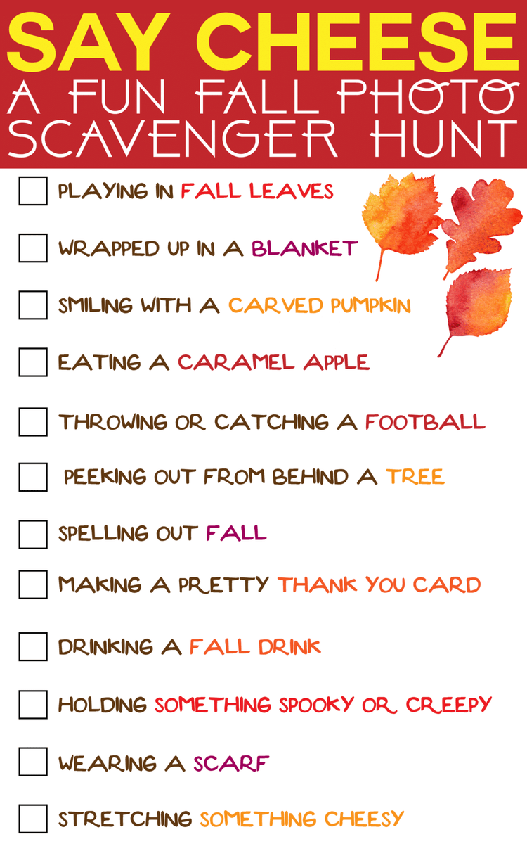 Fall Photo Scavenger Hunt - Play Party Plan