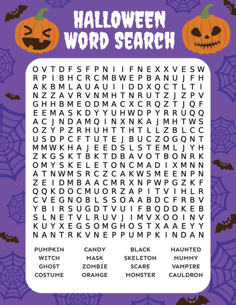 Halloween Word Search – Play Party Plan