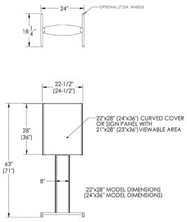 Crowd Control Versa Heavy-Duty Sign Stand, 22 X 28 Frame