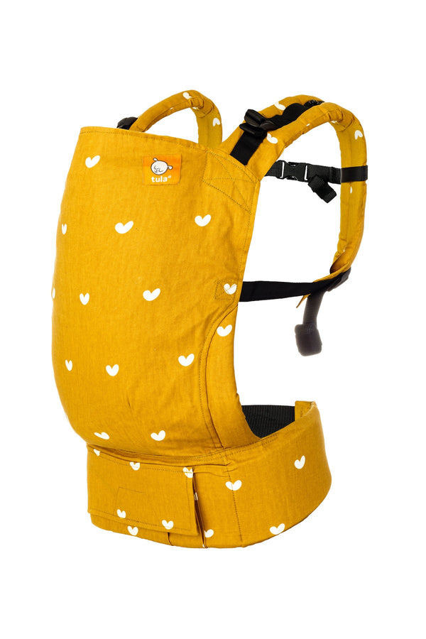 tula baby carrier yellow hearts