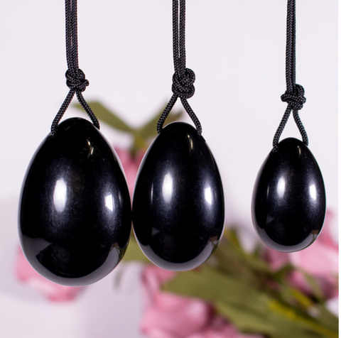 Yoni Eier Obsidian schwarz gegen Traumata