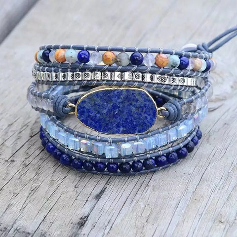 KLARHEIT Wickelarmband Lapislazuli Juwelanda