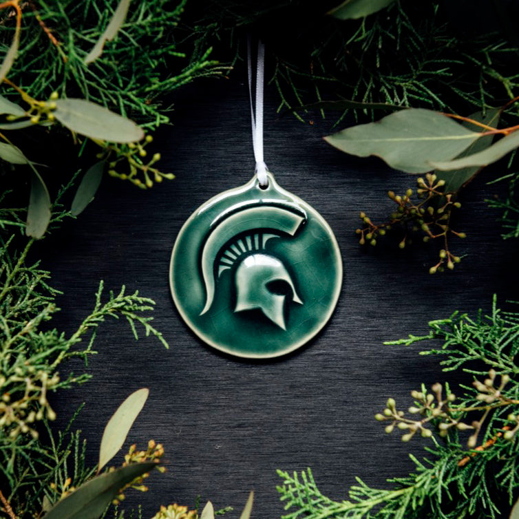 Michigan State University Spartan Ornament Ornament Pewabic Pottery