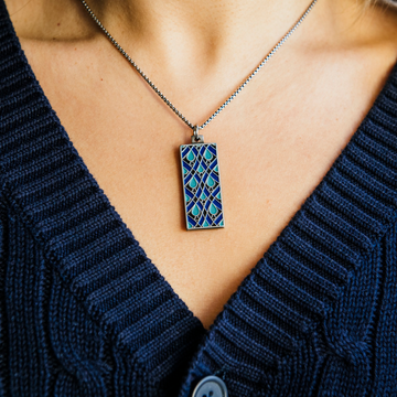 Faceted Tile Necklace  Iridescent – Pewabic Pottery