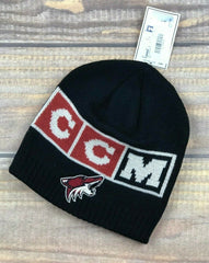 NHL Arizona Coyotes Adult Non Cuff Knit Winter Beanie Hat CCM Black NWT