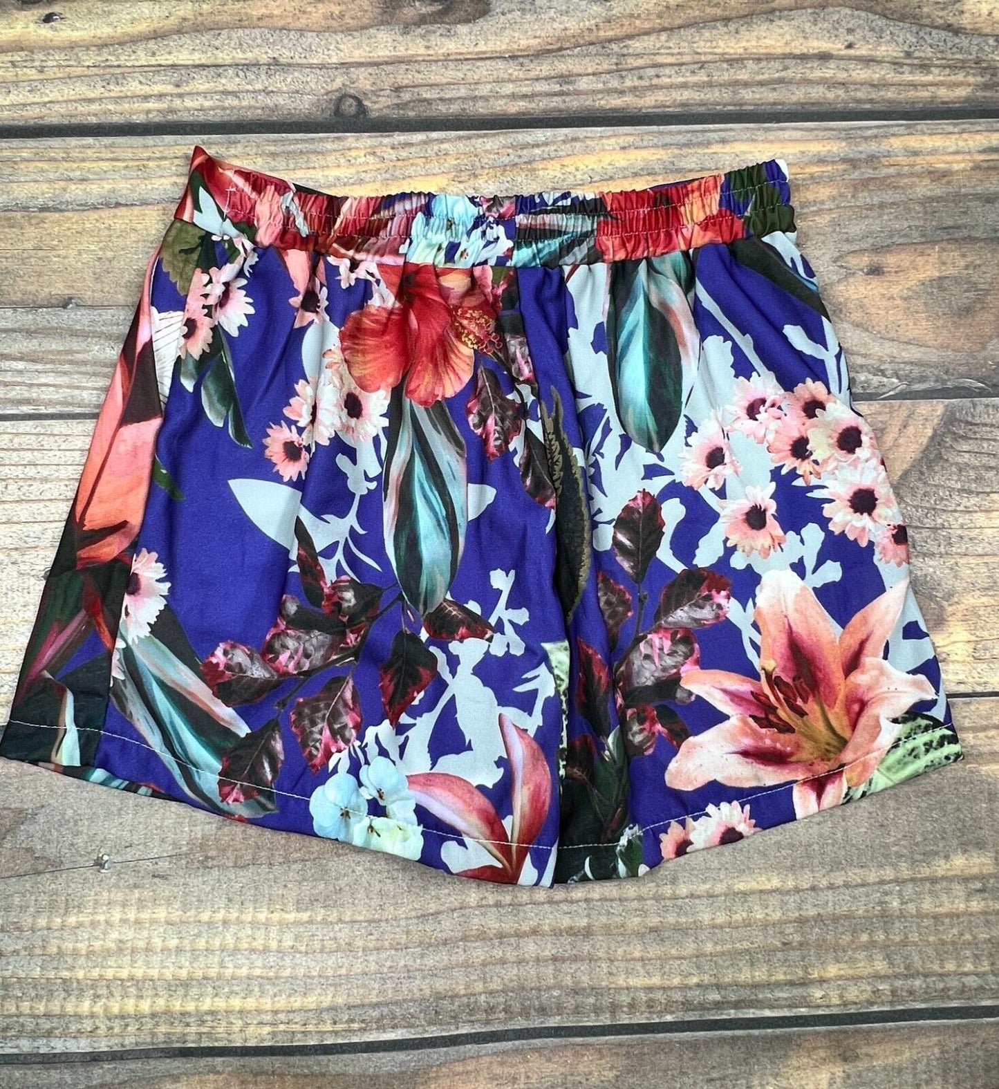 Romeo & Juliet Couture Floral Printed Short Shorts Stretch Waist Women's S New