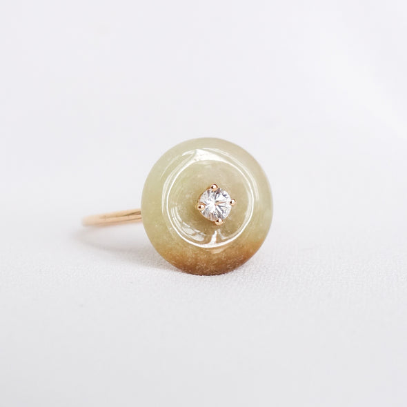 Petite Jade Donut Ring with White Sapphire - JDR847Y