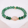 Emerald Green Jade and Morganite Bracelet JM18