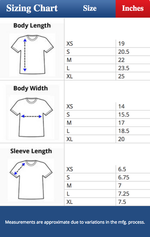 Next Level Youth Size Chart