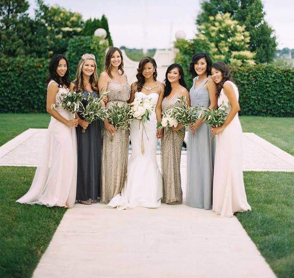different colored bridesmaid dresses