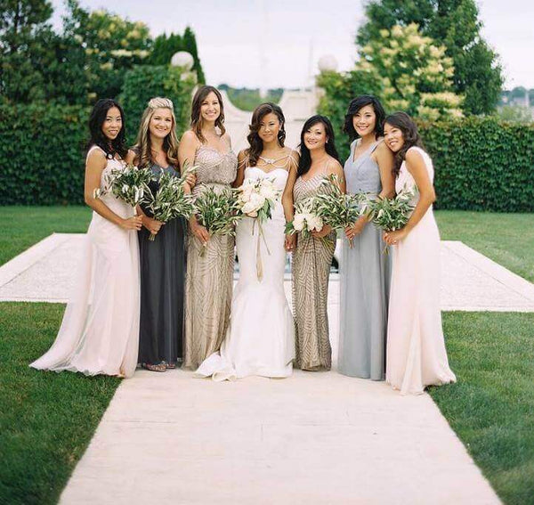 different bridesmaid dresses same color