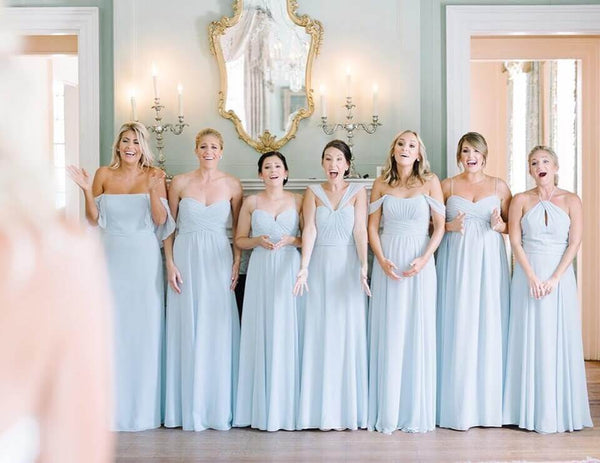 different bridesmaid dresses same color