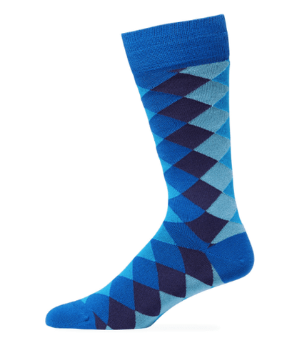 Bright and playful, yet slightly traditional, geometric shapes are way more exciting than plain socks for groomsmen.