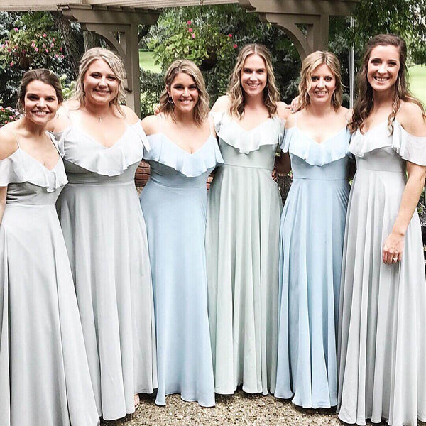 different dresses same color bridesmaid