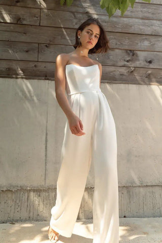 Model wearing Jenny Yoo Annika Jumpsuit