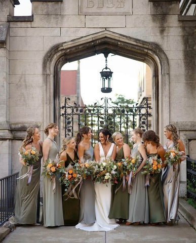 Bride and bridesmaids