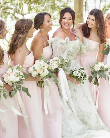 Lace A-Line Beach Wedding Dress | Puff Sleeve 3D Flowers