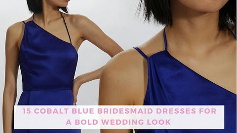 close-up of a cobalt blue bridesmaid dress