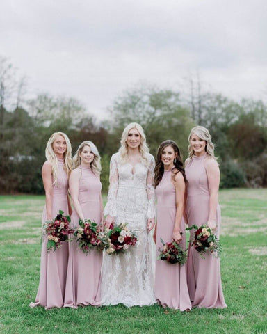 dusty pink bridesmaid dresses