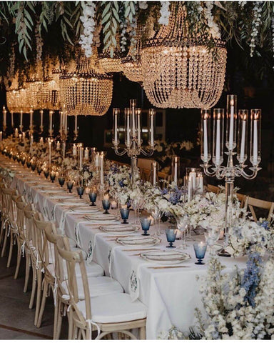 13 Beautiful Hanging Greenery Installation Ideas for Your Wedding   Greenery wedding decor, Bridal party tables, Wedding table designs