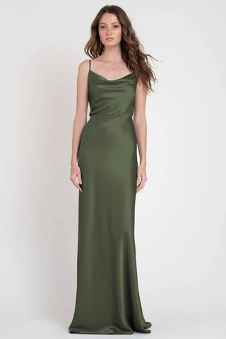 Model wearing Jenny Yoo Bridesmaid Dress Sylvie in green