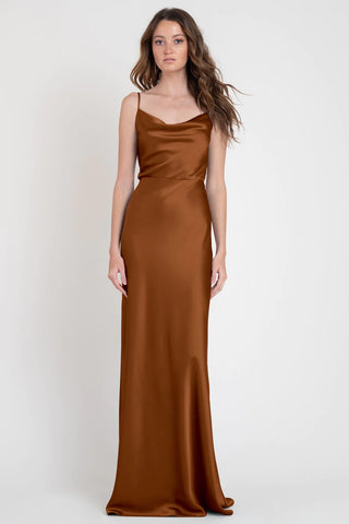 Long Brown Evening Dresses, Chocolate Brown Chiffon Bridesmaid Dresses |  Brown evening dresses, Cheap wedding dress, Chiffon prom dress