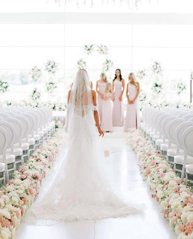 Bride walking down aisle