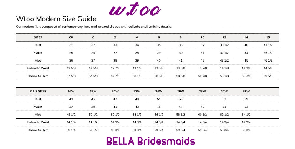 Wtoo Size Chart