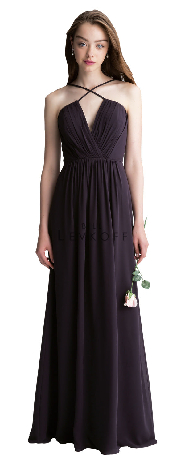 Bill levkoff halter sales bridesmaid dress